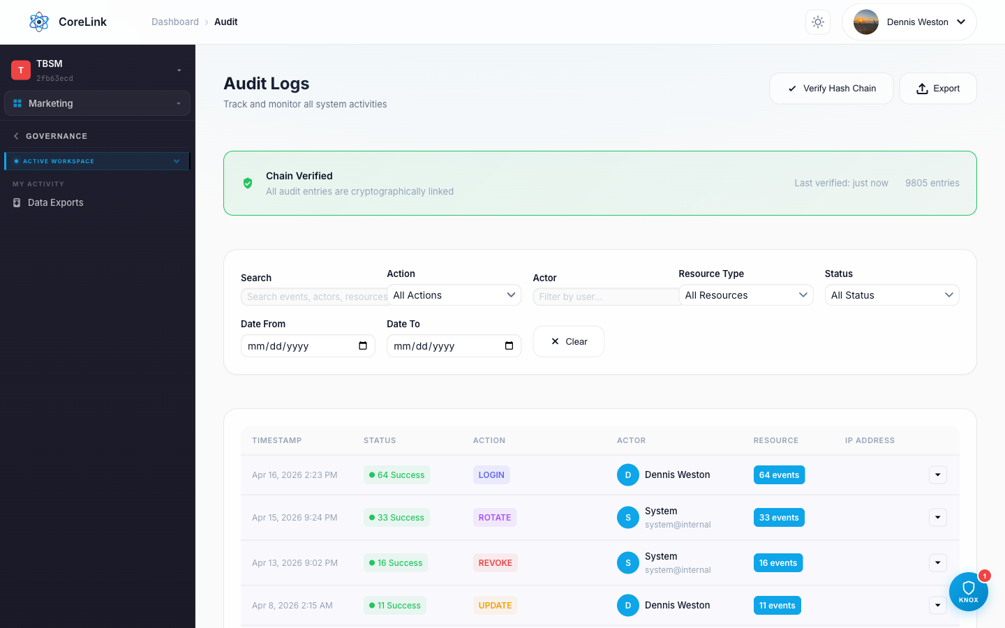Audit Logs screenshot