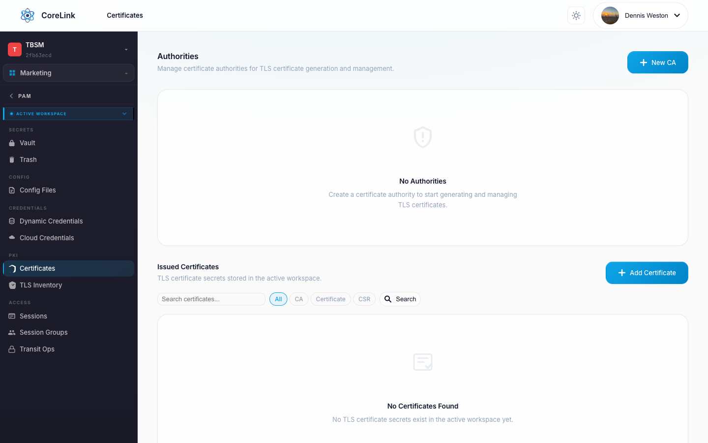 Certificate Authority screenshot