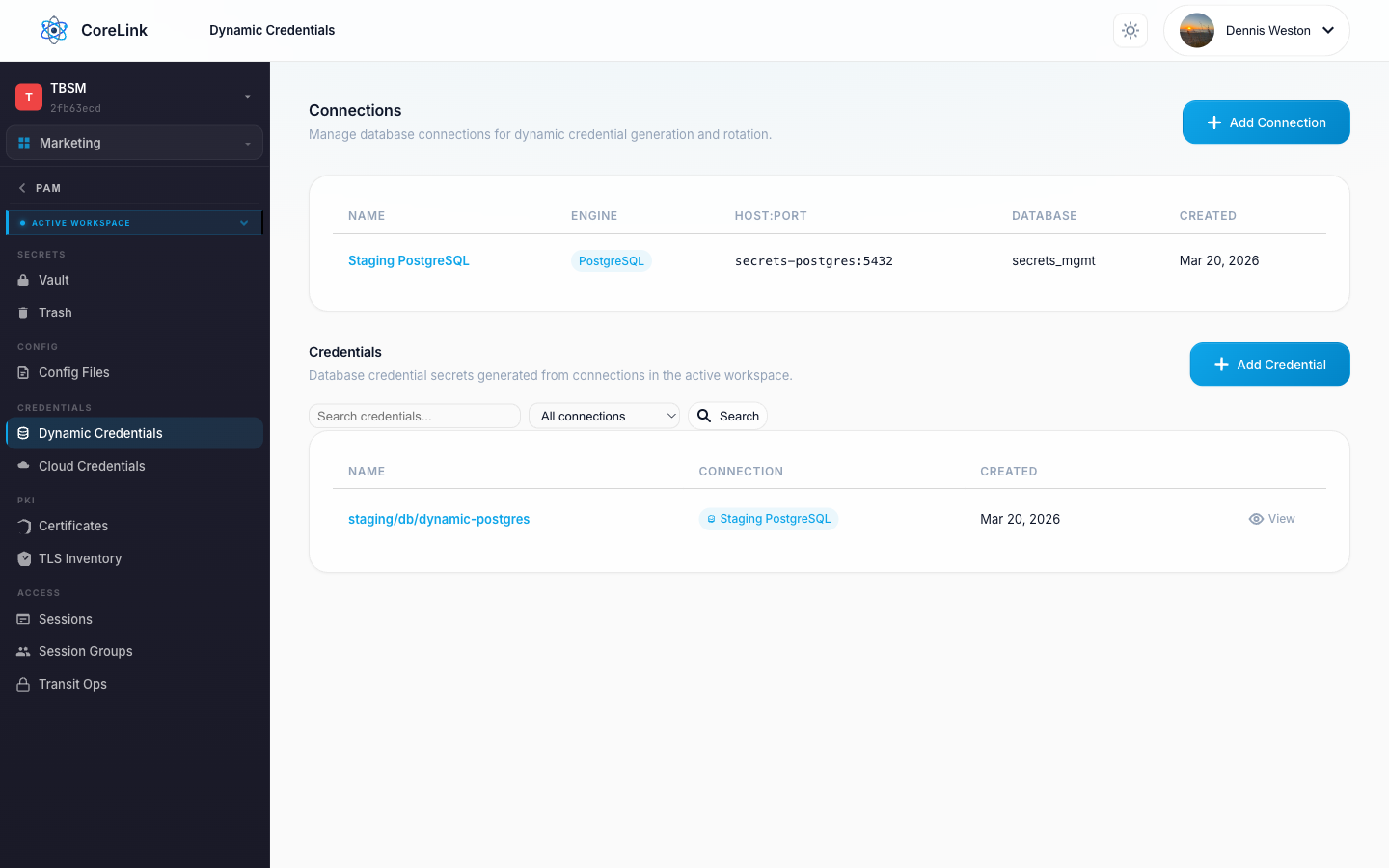 Cloud Credentials screenshot
