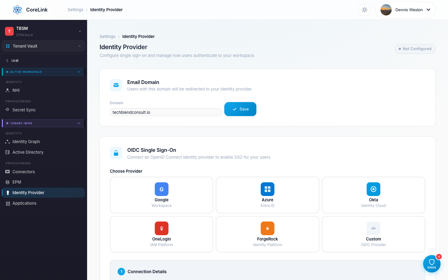 Identity Provider screenshot